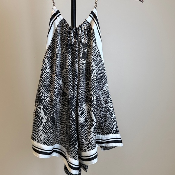 Express Snake Print Gold Chain Halter Top Handkerchief Hem Tie Back. Size XS - Picture 4 of 9